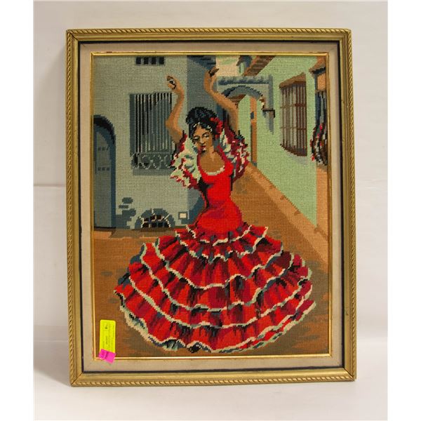 VINTAGE MID CENTURY STITCHED SPANISH FLAMENCO