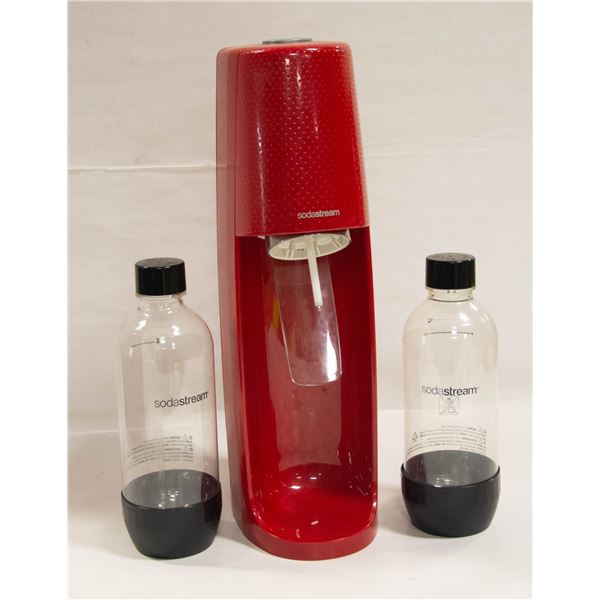 RED SODA STREAM WITH 2 BOTTLES