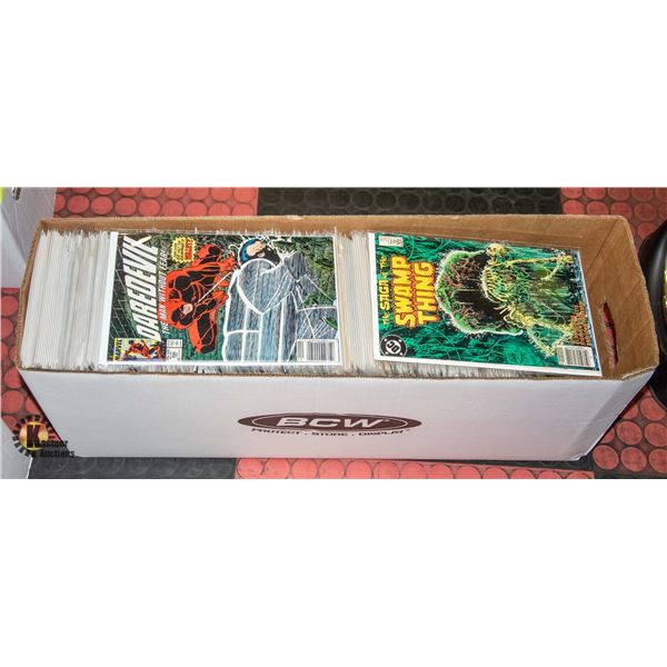 LONG BOX OF COMICS MARVEL DC