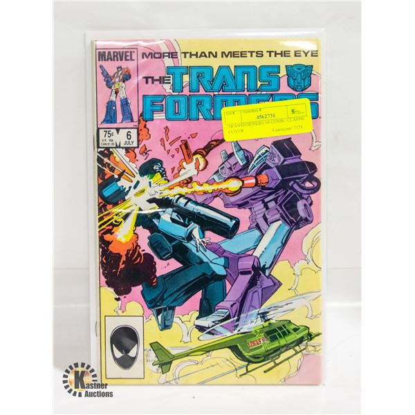TRANSFORMERS #6 COMIC CLASSIC COVER