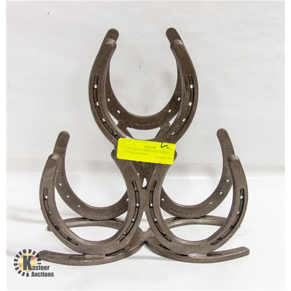 CAST IRON HORSE-SHOE DESIGN BOTTLE HOLDER