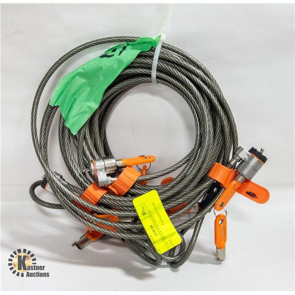 5 LAP TOP LOCKING CABLES W/ KEYS