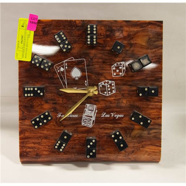 VINTAGE FABULOUS LAS VEGAS MANCAVE DICE CLOCK