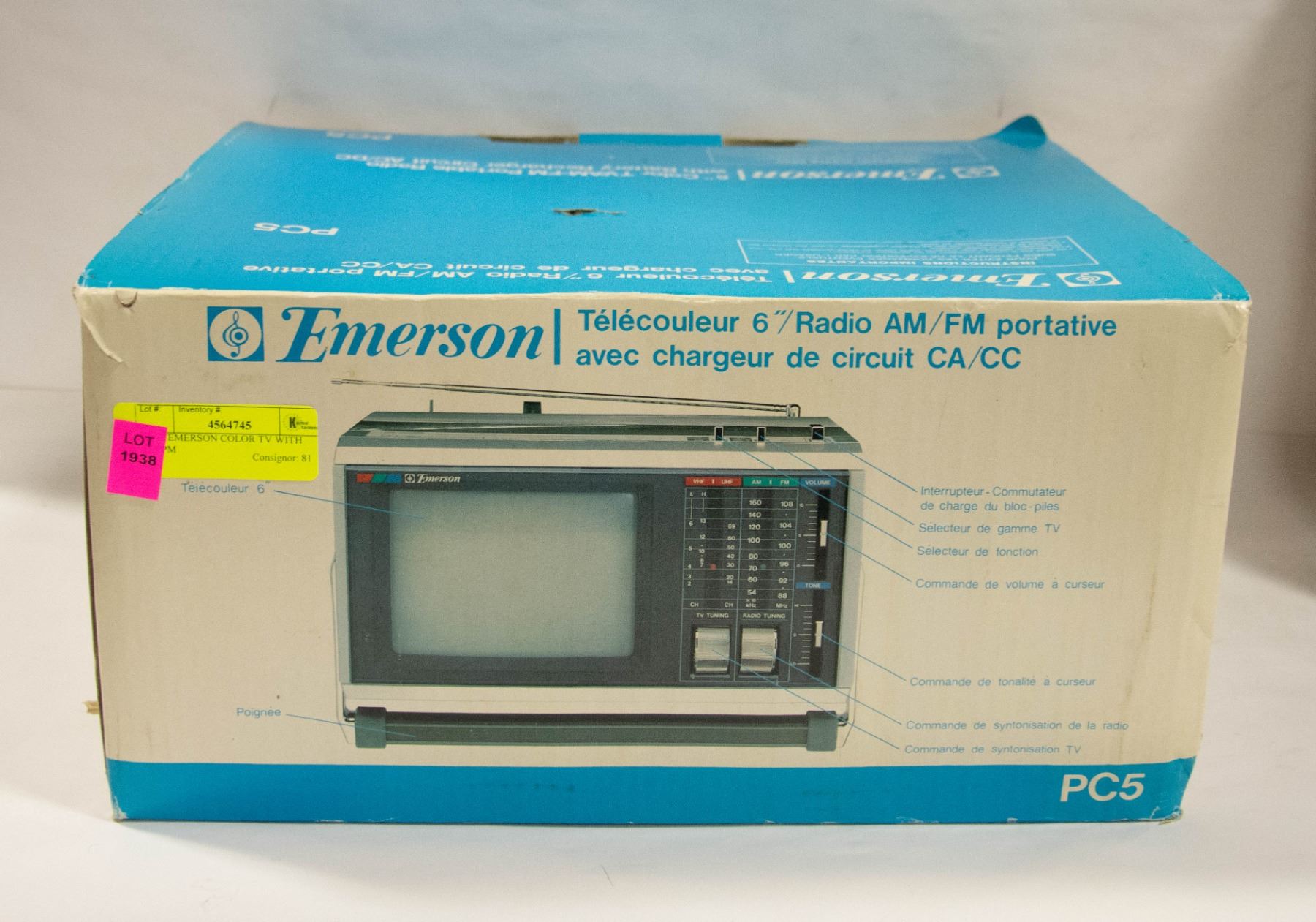 NEW EMERSON COLOR TV WITH AM/PM