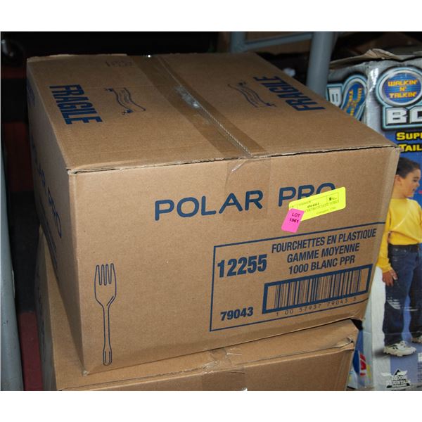 CASE OF POLAR PRO PLASTIC FORKS 1000 PCS