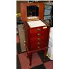 Image 1 : WOODEN JEWELRY BOX STANDING 4 DRAWER + TOP STORAGE