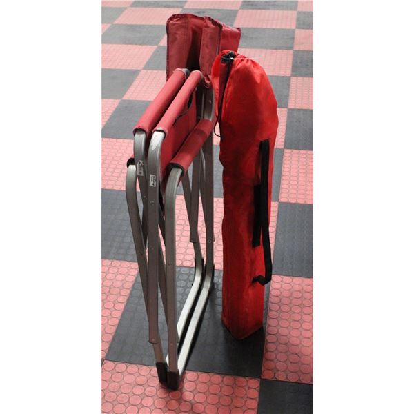 2 CAMPING FOLDING CHAIRS RED