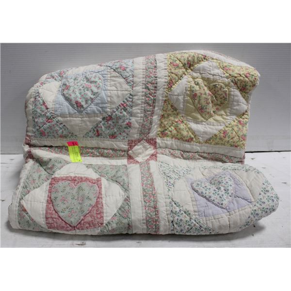 COUNTRY FLORAL FULL SIZE PATCHWORK QUILT-ESTATE