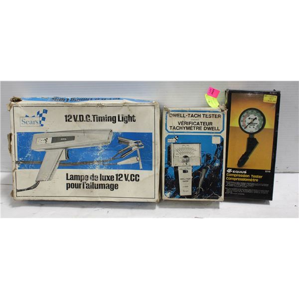 COMPRESSION TESTER, TIMING LIGHT, & DWELL TACH