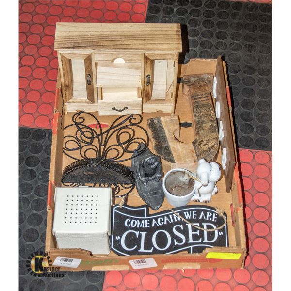 WOOD NICK-NACK BOX, WOODEN LETTER "J",