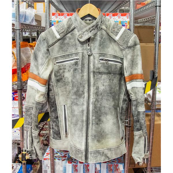 FAUX LEATHER MOTORCYCLE RIDING JACKET XL