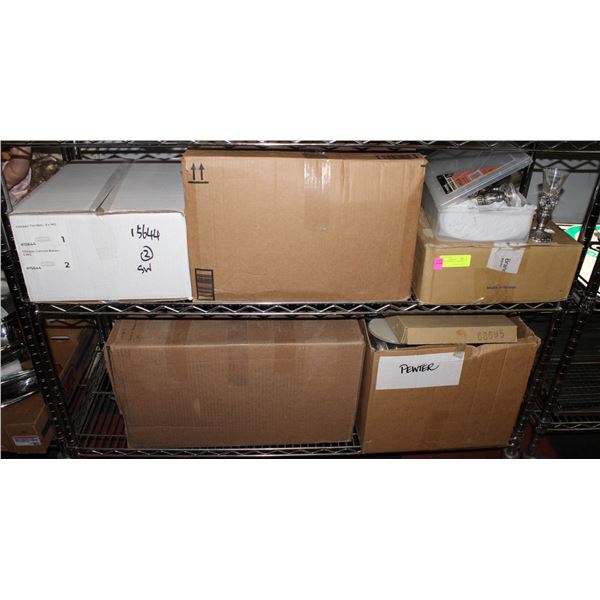 5 BOXES OF PEWTER STOCK NEW MIXED