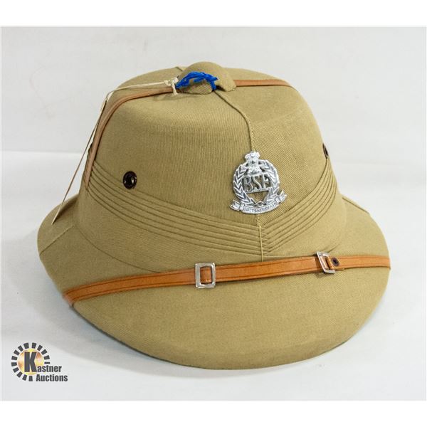 INDIA PITH HELMET WITH MILITARY BADGE