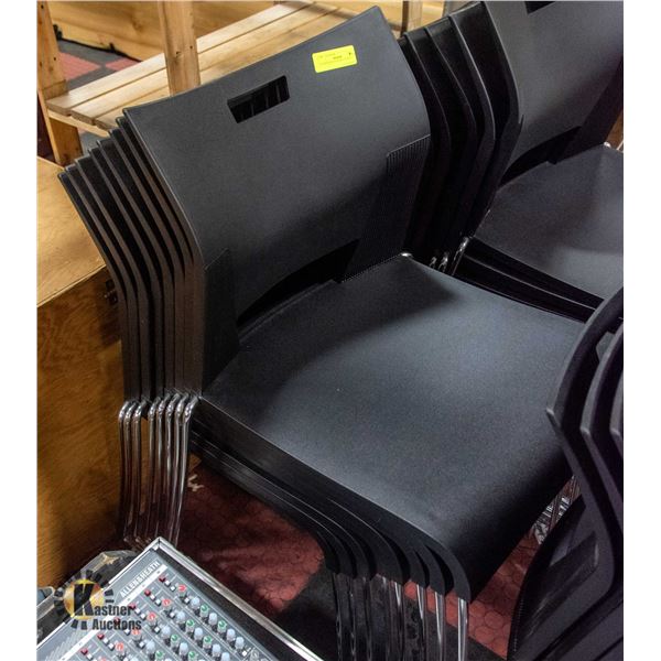 STACK OF 8 STACKING CHAIRS