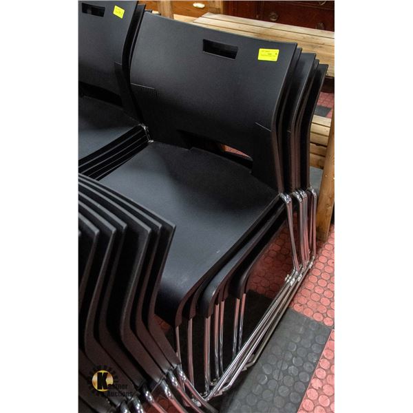 STACK OF 8 STACKING CHAIRS