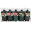 Image 1 : LOT OF 6 FULL MINI GREEN PROPANE TANKS