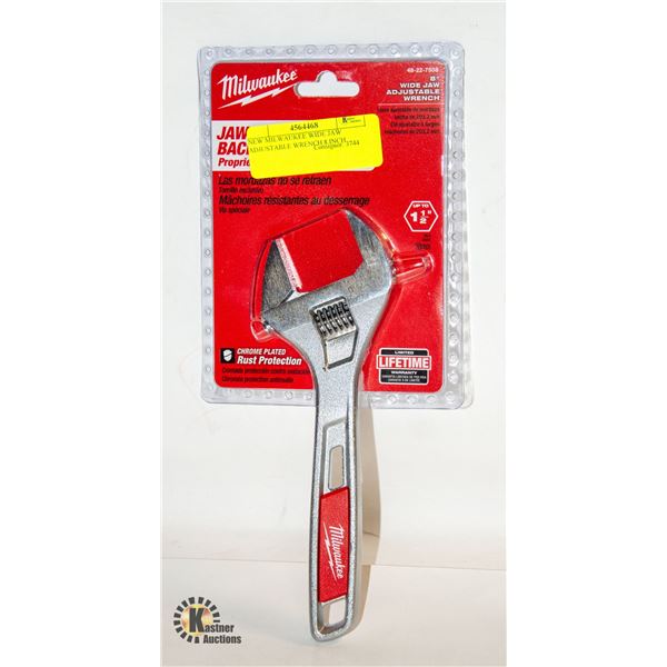 NEW MILWAUKEE WIDE JAW ADJUSTABLE WRENCH 8 INCH