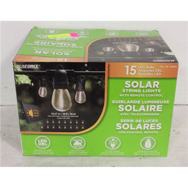 SUNFORCE 35 FT SOLAR LED STRING LIGHTS