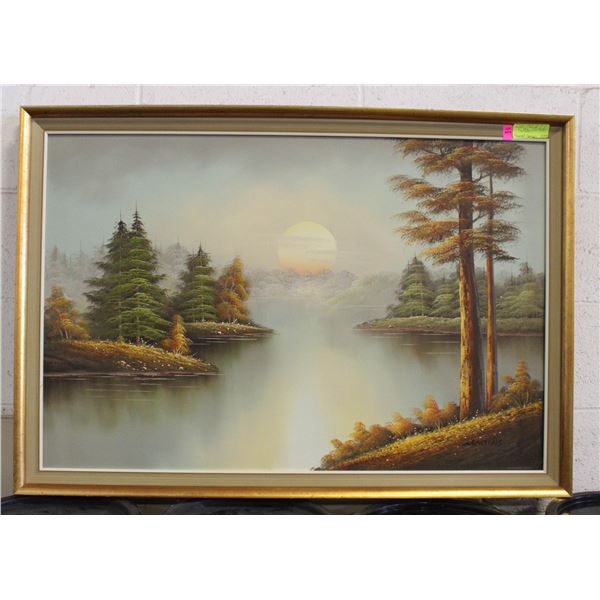 ORIGINAL ART ON CANVAS FRAMED 27.5" X 39"