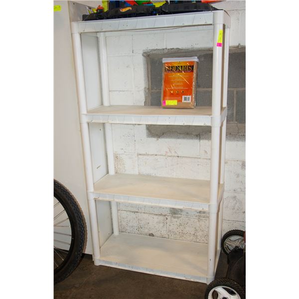 4 TIER WHITE GARAGE SHELVING UNIT H-55.5" W-14"