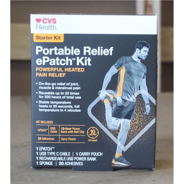 NEW CVS HEALTH PORTABLE RELIEF E PATCH STARTER KIT