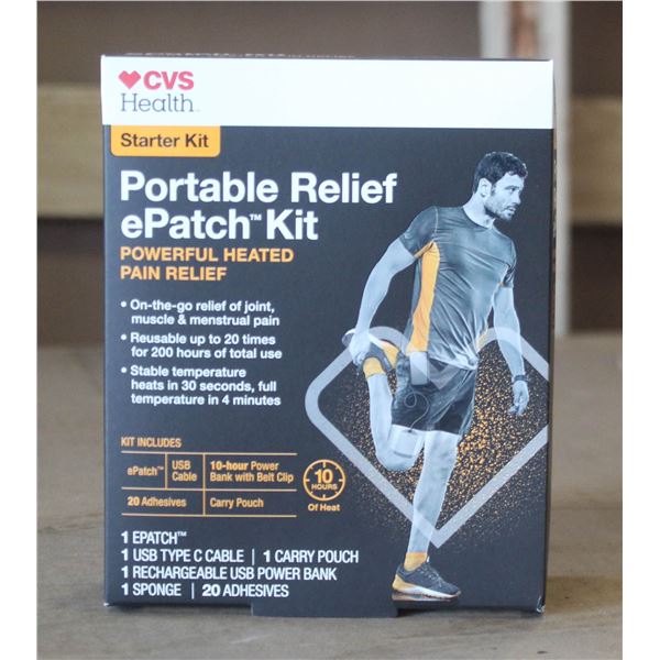 NEW CVS HEALTH PORTABLE RELIEF E PATCH STARTER KIT