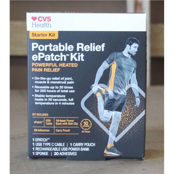 NEW CVS HEALTH PORTABLE RELIEF E PATCH STARTER KIT