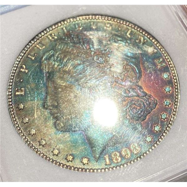 Monster Color 1898-O Morgan Silver Dollar MS65+