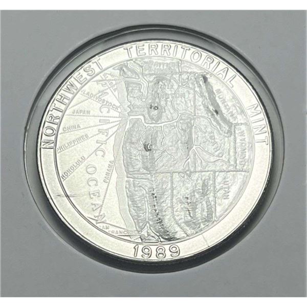 1989 Northwest Territorial Mint 1 ozt .999 Silver Trade Unit