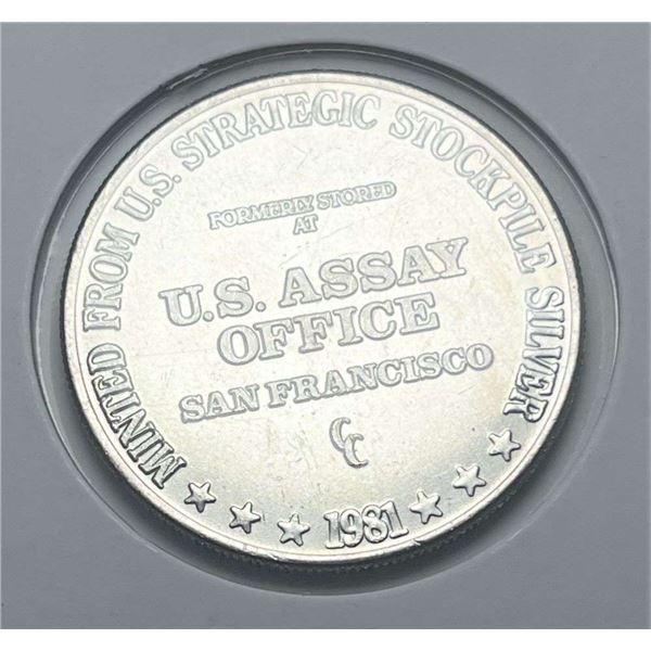 1981-CC U.S. Assay Office San Fransisco 1 ozt .999 Silver Trade Unit