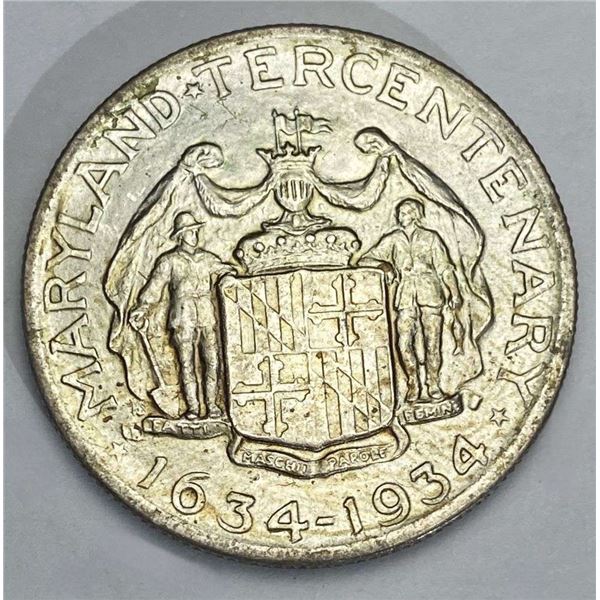 1934 Commemorative Maryland Tercentenary Silver Half Dollar