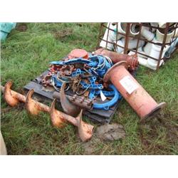 (1) PALLET MISC CLAMPS & AUGER