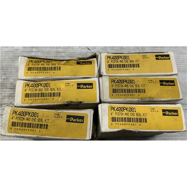 (6) Parker #PK400PK001 4" Piston End Seal Kits