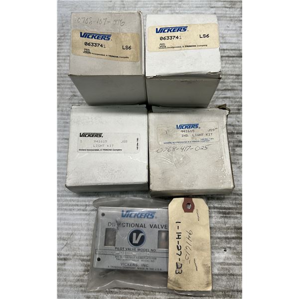 Lot of (5) Misc. Vickers Items 2-#0633741 Coils / 3-#941615 Indicator Light Kits