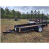 Image 1 : 2013 Oasis Trailer, 77 in wide x 146 in long c/w 4 ft fold down ramps, as new spare, single axle, SN