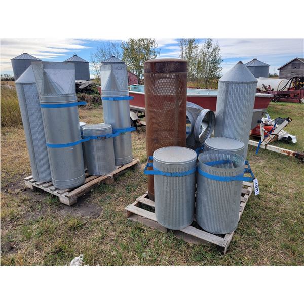 Various grain bin screens