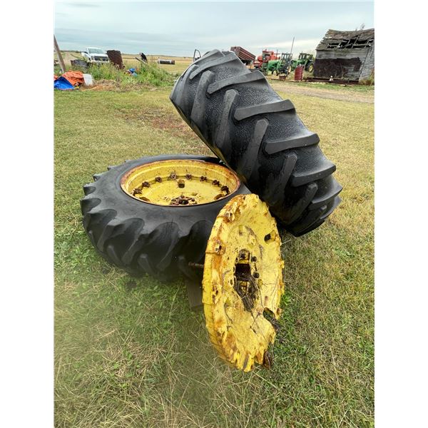 2- 18.4x38 Tires & rims & weight