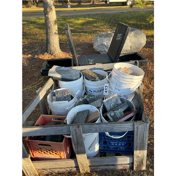 1 lift of Granite pieces & Delta tool box