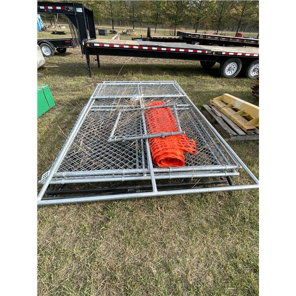 Approx. 6- section dog run c/w extra c/w 32 in gate & snow fence