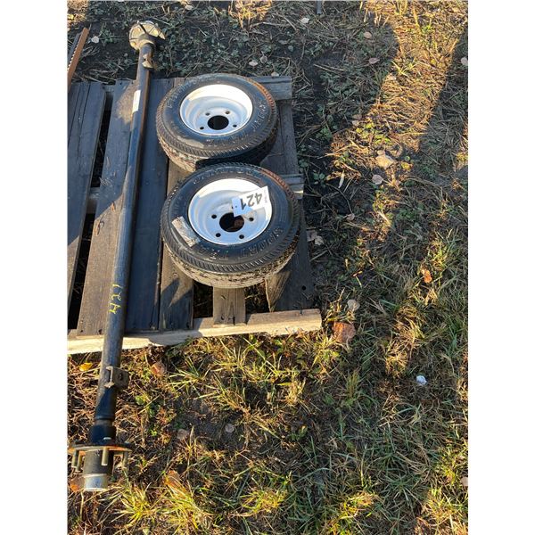 As new 5ft axle c/w 2  4.80-8 tires & rims