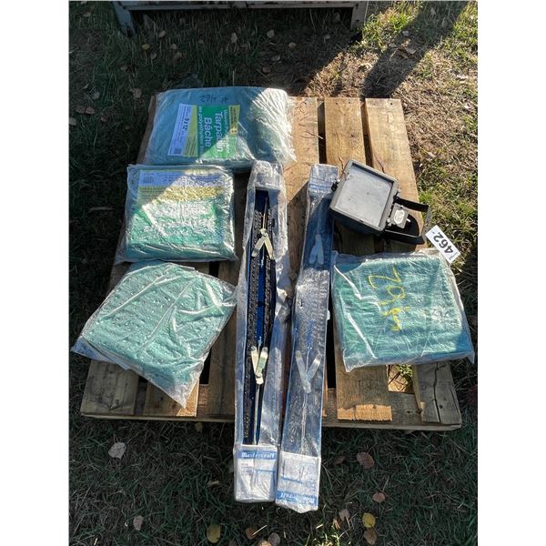 4 New Tarps, 2 new saw horses, new spot light
