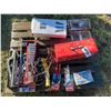 Image 1 : Pallet of Tools, sockets, 2 crescents, tool box, 7pc Mastercraft combination wrench set, allen wrenc