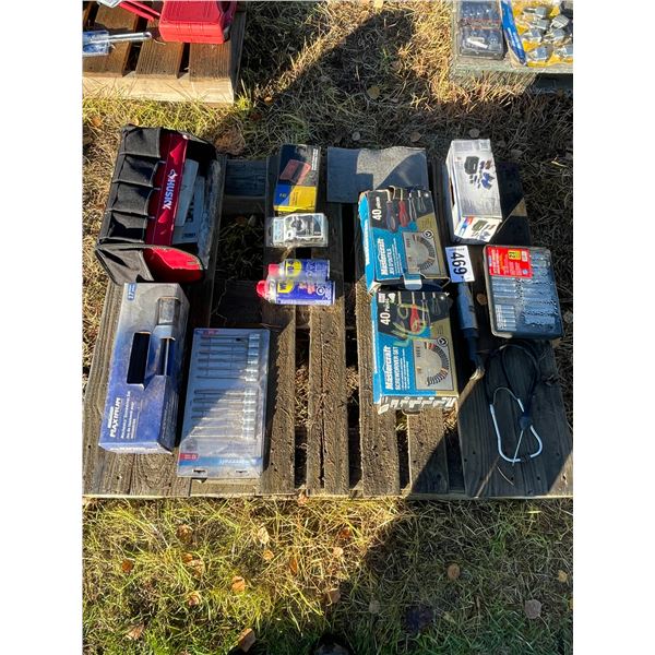 1/2in Air tool, various sockets, screwdrivers, punch set, WD-40 & tool kit
