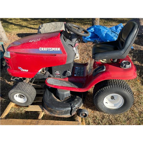 Craftsman Riding Lawnmower 42in, new battery, will run