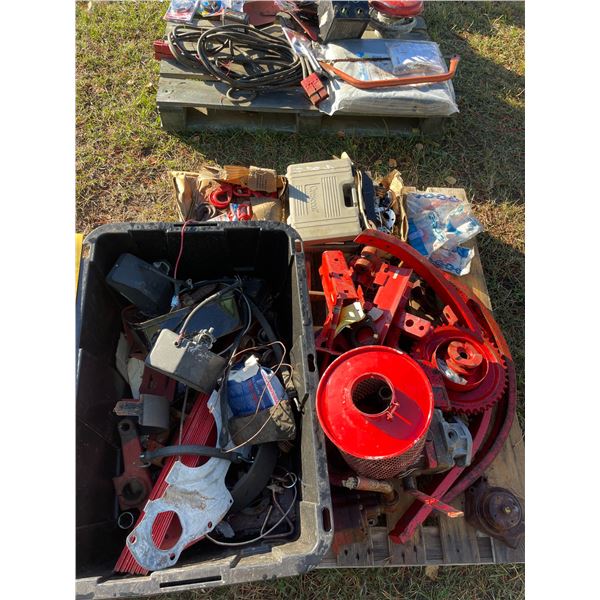 1 Pallet of cultivator shanks, combine parts, chain hooks & misc. steel