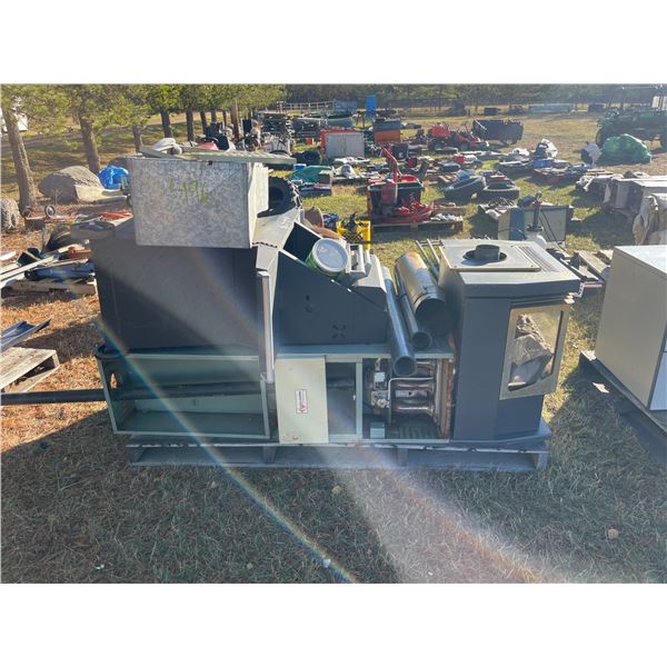 1 Pallet of BBQ & misc. plastic, electric fireplace