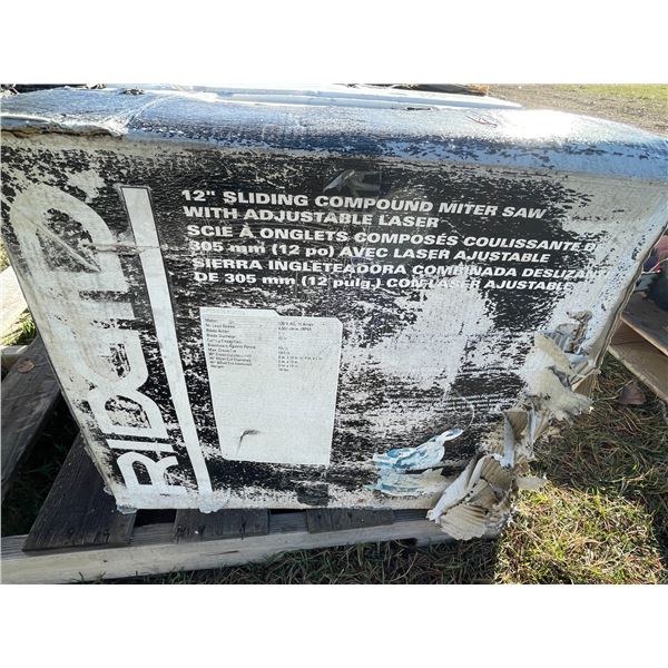 Rigid 12in sliding compound mitre saw w/ adjustable laser as new