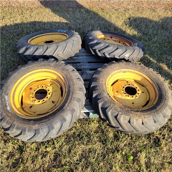 4- 12-hole rims c/w 7.50-18 tires
