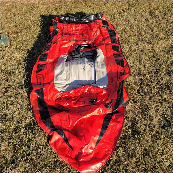 Red blow up raft