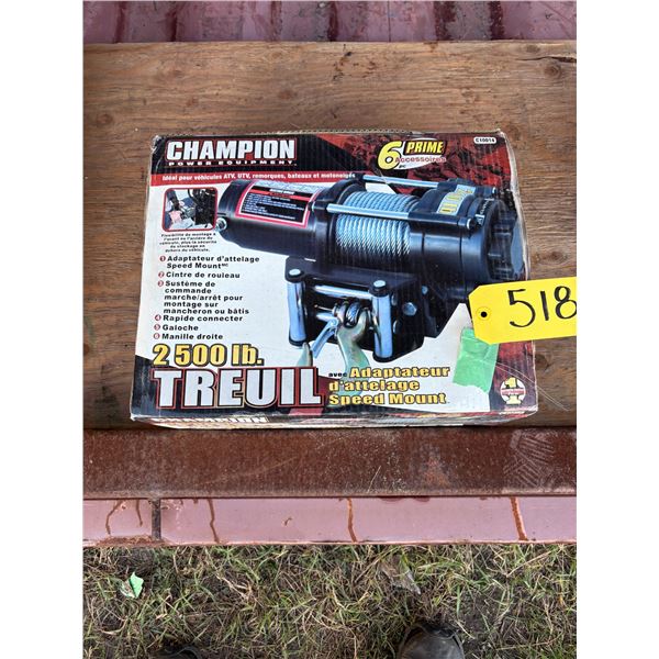 Champion 2500 lb winch, appears new